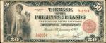 PHILIPPINES. Bank of the Philippines Islands. 50 Pesos, 1912. P-10b. Choice Fine.