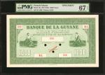 FRENCH GUIANA. Banque de la Guyane. 1000 Francs, ND (1942). P-15s. Specimen. PMG Superb Gem Uncircul