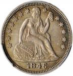 1846 Liberty Seated Dime. Fortin-101. Rarity-4. AU Details--Tooled (PCGS).
