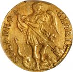 GREAT BRITAIN. Gold "Touch Piece" Medal, ND (1660-85). Charles II. PCGS Genuine--Plugged, EF Details