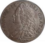 GREAT BRITAIN. Crown, 1746-LIMA Year D.NONO. London Mint. George II. PCGS Genuine--Graffiti, AU Deta