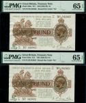 Treasury Series, N.F.Warren-Fisher (1919-1928), second issue, consecutive pair of 1 (2), ND (26 Febr