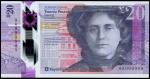 Royal Bank of Scotland plc, polymer £20, 27 May 2019, serial number AA 999999, purple and pale red, 