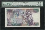1984-88年英伦银行20镑，黏印错体票，编号43C 810637，PMG 30，有书写，少见错体。Bank of England, £20, ND (1984-1988), ERROR NOTE,