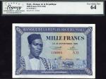 x Banque de la République de Mali, 1000 francs, 22 September 1960, red serial number A12-136894, blu