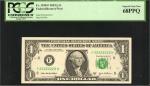 Fr. 1930-F. 2003A $1 Federal Reserve Note. Atlanta. PCGS Currency Superb Gem New 68 PPQ. Solid Seria