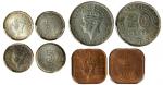 马来亚钱币4枚一组，包括40年半分，41年 5分两枚，43年20分，分别评PCGS MS65RD， MS65， MS63及AU58。Malaya, group of 4 fractional coin