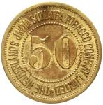 50 cents token brass undated (1886 / 1892). Extremley fine /uncirculated, mint condition, a little b