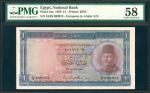 EGYPT. National Bank of Egypt. 1 Pound, 1950. P-24a. PMG Choice About Uncirculated 58.