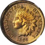 1865 Indian Cent. Fancy 5. MS-64+ RB (NGC).