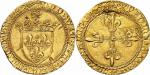 Louis XI (1461-1483). Écu d’or au soleil, type spécial pour Perpignan avec le P en cœur au centre du