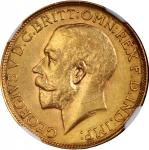 1927年南非索维林金币，总含金量7.33克（0.24安士），NGC MS62，#6136445-007。South Africa, gold sovereign, 1927SA, weighs 7.