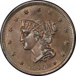 1840 Braided Hair Cent. Newcomb-3. Small Date. Rarity-1. Mint State-66 BN (PCGS).