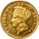 1872 Three-Dollar Gold Piece. MS-62 (PCGS).