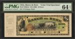 CHILE. Banco de Rere. 10 Pesos, ND (1890). P-S388cts. Color Trial Specimen. PMG Choice Uncirculated 