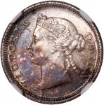 1867年香港维多利亚五仙，NGC UNC Details，有清洗，#6138298-016. Hong Kong, silver 5 cents, 1867, Victoria on obverse