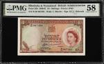 RHODESIA & NYASALAND. Bank of Rhodesia and Nyasaland. 10 Shillings, 1961. P-20b. PMG Choice About Un