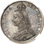 GRANDE-BRETAGNEVictoria (1837-1901). Double florin (4 shillings), jubilé de la Reine, Flan bruni (PR