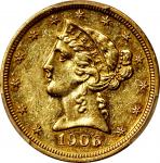 1906 Liberty Head Half Eagle. JD-1, the only known dies. Rarity-5. Proof-55 (PCGS). CAC.