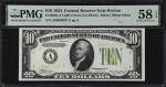 Fr. 2004-A. 1934 Light Green Seal $10 Federal Reserve Note. Boston. PMG Choice About Uncirculated 58