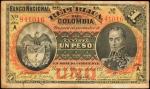 COLOMBIA. Republica de Colombia. 1 Peso, 1895. P-234a. Very Fine.