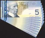Bank of Canada, 5 dollars (10), ND (2001-02), prefiAPV, (Pick 101, TBB B364a), includes a consecutiv