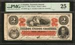 COLOMBIA. Tesoreria Jeneral de los Estados Unidos de Colombia. 2 Pesos, 1863. P-75. PMG Very Fine 25