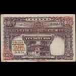 STRAITS SETTLEMENTS. Government of the Straits Settlements. $10, 1.1.1929. P-11a.
