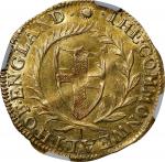 GREAT BRITAIN. Commonwealth. Unite (20 Shillings), 1653. London Mint; mm: Sun/-. NGC Unc Details--Re