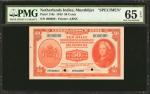 1943年荷属东印度爪哇银行50分样票 NETHERLANDS INDIES. Javasche Bank. 50 Cents, 1943. P-110s. Specimen. PMG Gem Unc