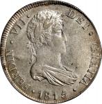 GUATEMALA. 8 Reales, 1815-NG M. Nueva Guatemala Mint. Ferdinand VII. PCGS AU-50.