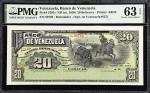 VENEZUELA. Banco de Venezuela. 20 Bolivares, 1910. P-S281r. Remainder. PMG Choice Uncirculated 63 EP