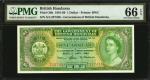BRITISH HONDURAS. Government of British Honduras. 1 Dollar, 1961-69. P-28b. PMG Gem Uncirculated 66 