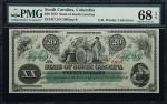 Columbia, South Carolina. State of South Carolina. 1872 $20. PMG Superb Gem Uncirculated 68 EPQ.
