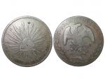 1884年墨西哥8 Reales，KM377.3，普品，戳记币，WS 藏品