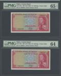  Central Bank of Malta, 10/- (2), ND (1968), A/1 002240, A/1 002241, Red on multicolour underprint, 