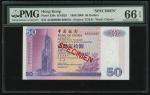 1996年中国银行50元样票，编号AD000000，PMG 66EPQ，罕见