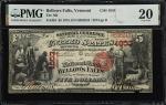Bellows Falls, Vermont. $5 1875. Fr. 401. The NB. Charter #1653. PMG Very Fine 20.