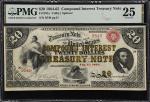 Fr. 191a. 1864 $20 Compound Interest Treasury Note. PMG Very Fine 25.