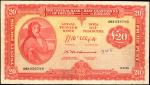 IRELAND, REPUBLIC. Central Bank of Ireland. 20 Pounds, 1955. P-60c. Fine.