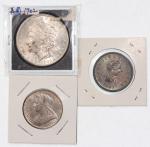 英国1807年半便士及1901年佛罗林银币，以及1902-O美国摩根银币，UNC