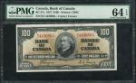 x Bank of Canada, $100, 2 January 1937, serial number B/J 4430865, black on light brown underprint, 