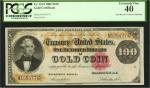 Fr. 1214. 1882 $100 Gold Certificate. PCGS Currency Extremely Fine 40.