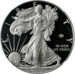 2020-W Silver Eagle. 75th Anniversary of the End of World War II V75 Privy Mark. Proof-70 Ultra Came