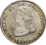 ECUADOR. 4 Reales, 1857-QUITO GJ. Quito Mint. PCGS AU-53.