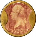1862 Ayers Cathartic Pills. Three Cents. HB-6, EP-32A, S-3, Reed-AC03LA. Long Arrows. Extremely Fine