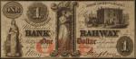 Rahway, New Jersey. Farmers and Mechanics Bank of Rahway. October 1, 1856. $1. About Uncirculated.