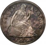 1869 Liberty Seated Silver Dollar. Proof-63 (PCGS). CAC.