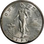 PHILIPPINES. Peso, 1908-S. San Francisco Mint. PCGS MS-62.