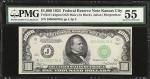 Fr. 2211-Jdgsm. 1934 $1000 Dark Green Seal Federal Reserve Mule Note. Kansas City. PMG About Uncircu